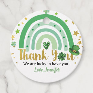 St Patrick's Day Rainbow Shamrock Thank You Favour Tags