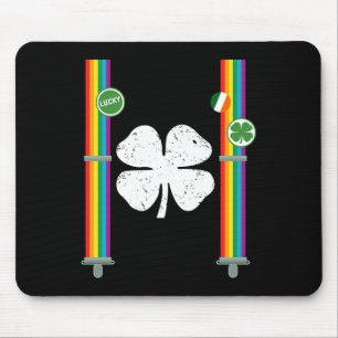 St. Patrick's Day Rainbow Suspenders Clover Boys G Mouse Mat