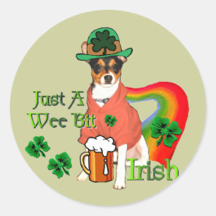 St. Patrick's Day Rat Terrier Classic Round Sticker