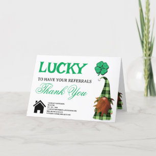 St. Patrick's Day Real Estate Realtor Referral   Thank You Card