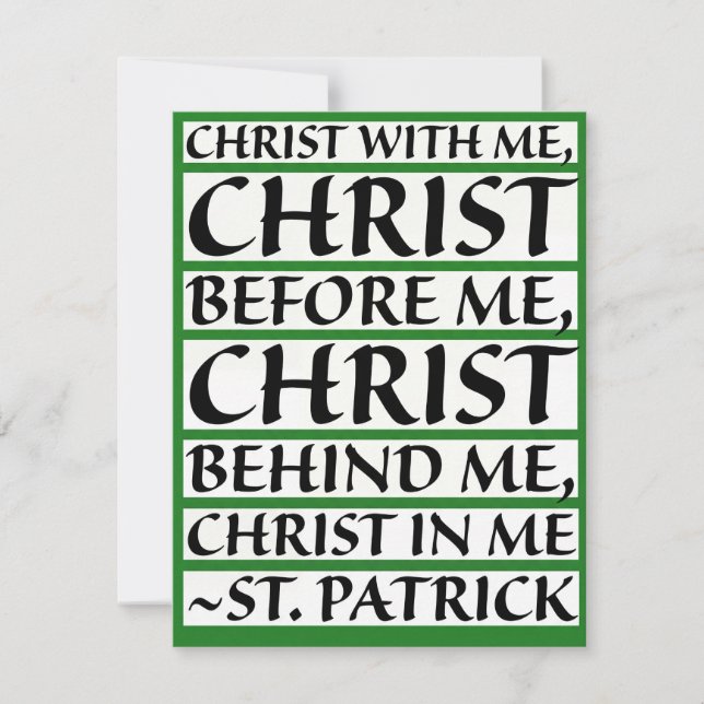 St Patricks Day Religious Blessing Greeting Card (Front)