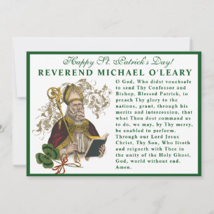 St. Patricks Day Religious Prayer Shamrocks Card