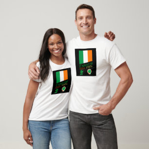 St. Patrick's Day Retro Design w/ Flag of Ireland T-Shirt