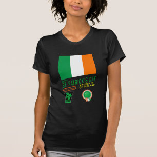 St. Patrick's Day Retro Design w/ Flag of Ireland T-Shirt