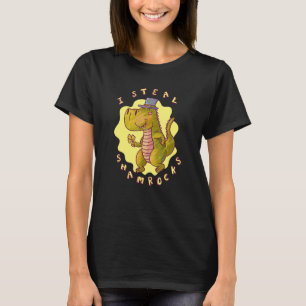 St Patrick's Day rex Dinosaur Green Shamrocks Kids T-Shirt