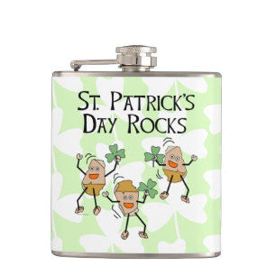 St. Patrick's Day Rocks Hip Flask