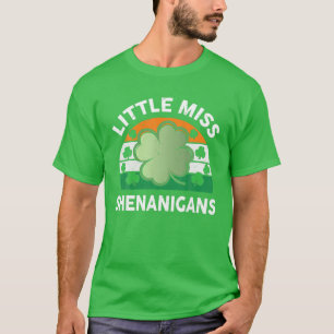 St Patricks Day S Girls Little Miss Shenanigans Ir T-Shirt