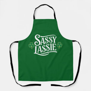 St Patricks Day Sassy Lassie Funny Irish Girl  Apron
