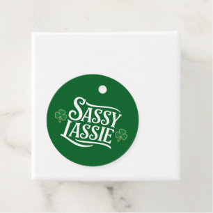 St Patricks Day Sassy Lassie Funny Irish Girl Favour Tags