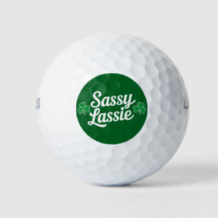 St Patricks Day Sassy Lassie Funny Irish  Golf Balls