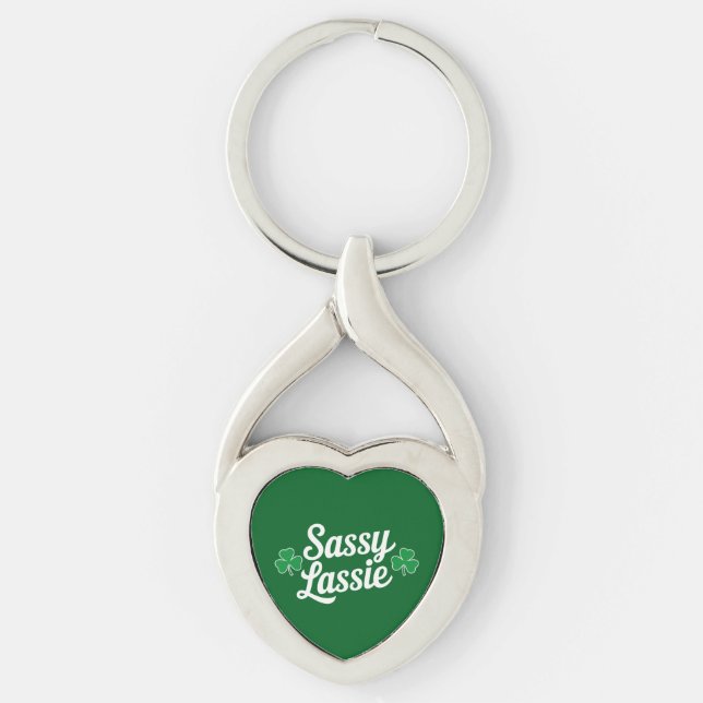 St Patricks Day Sassy Lassie Funny Irish  Key Ring (Front)