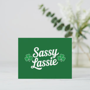 St Patricks Day Sassy Lassie Funny Irish  Postcard