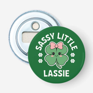 St Patricks Day Sassy Little Lassie Kids Girl Bottle Opener