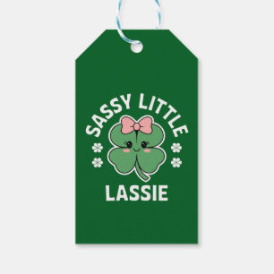 St Patricks Day Sassy Little Lassie Kids Girl Gift Tags