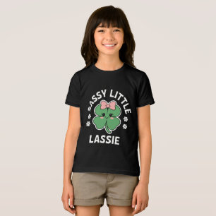St Patricks Day Sassy Little Lassie Kids Girl Tri-Blend Shirt