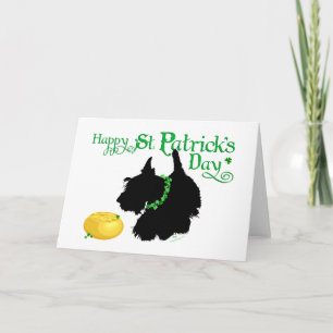 St Patrick's Day Scottish Terrier Card