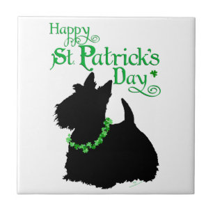 St Patrick's Day Scottish Terrier Tile