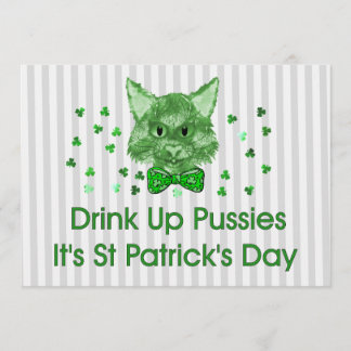 St Patrick's Day Scrapper Cat Invitation