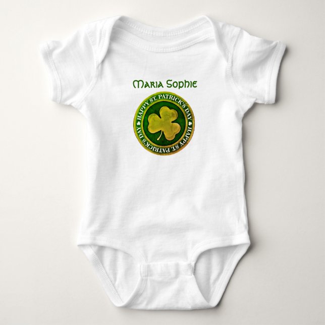 St Patrick's Day Seal Baby Bodysuit (Front)