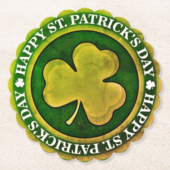 St Patrick's Day Seal Paper Coaster (Front)