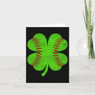 St Patricks Day Shamrock Baseball Clover Lucky Kid Card