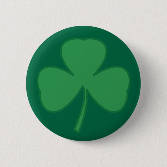 St. Patrick's Day Shamrock Button Pin (Front)