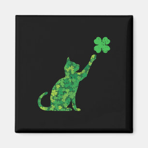 St Patricks Day Shamrock Cat Saint Pattys Women Ki Magnet