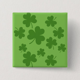 St Patrick's Day Shamrock Clover Pattern 15 Cm Square Badge