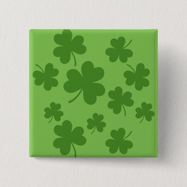 St Patrick's Day Shamrock Clover Pattern 15 Cm Square Badge (Front)