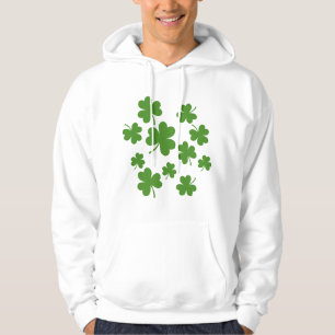 St Patrick's Day Shamrock Clover Pattern Hoodie