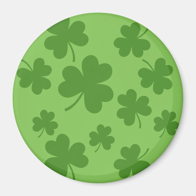 St Patrick's Day Shamrock Clover Pattern Magnet (Front)