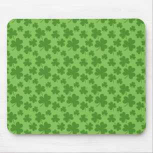 St Patrick's Day Shamrock Clover Pattern Mouse Mat