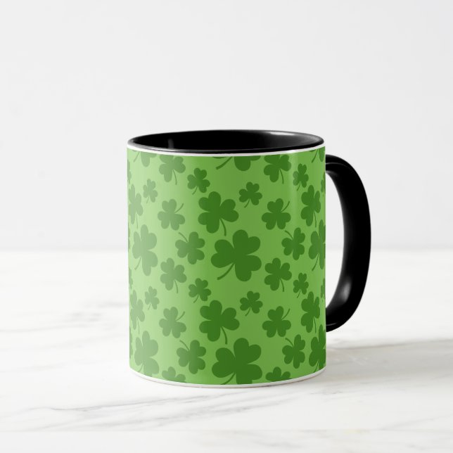 St Patrick's Day Shamrock Clover Pattern Mug (Front Right)