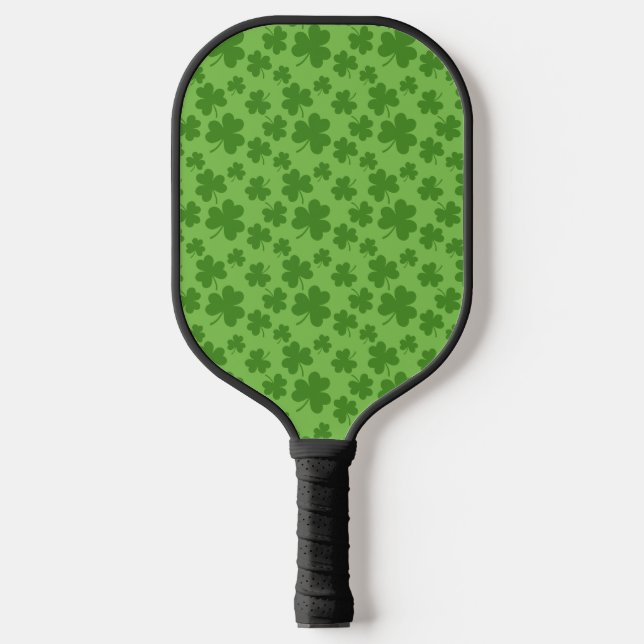 St Patrick's Day Shamrock Clover Pattern Pickleball Paddle (Front)
