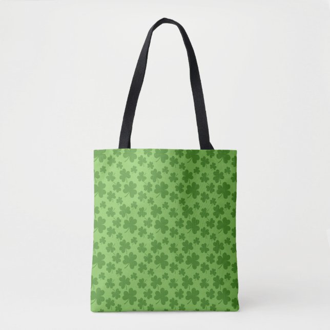 St Patrick's Day Shamrock Clover Pattern Tote Bag (Front)