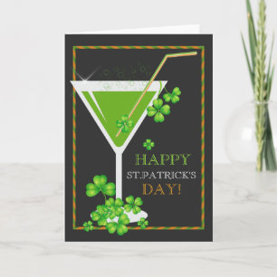 St.Patricks Day Shamrock Cocktail  Greeting Card