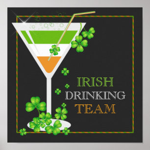St.Patricks Day Shamrock Cocktail Poster