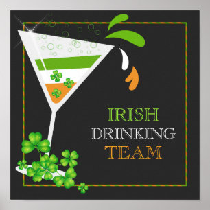 St.Patricks Day Shamrock Cocktail Poster