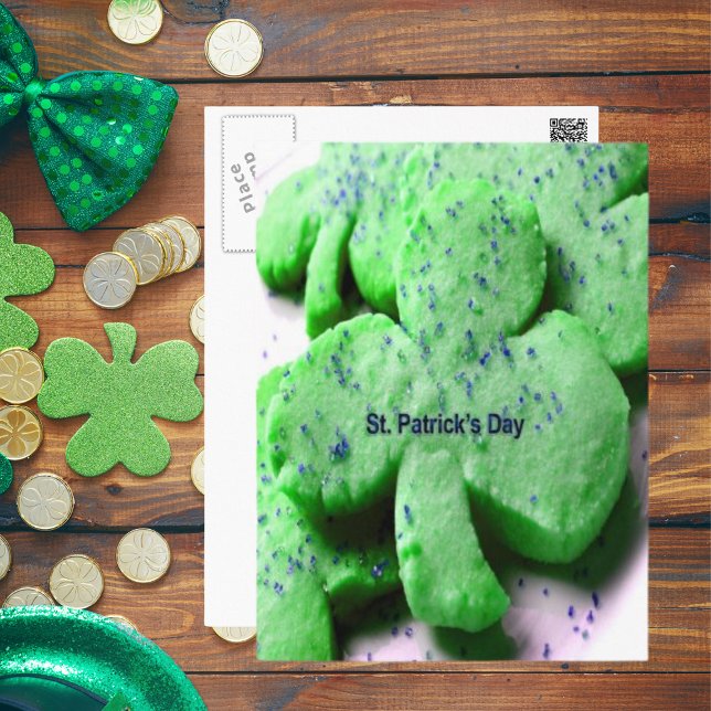 St. Patrick's Day Shamrock Cookies Postcard (St. Patrick's Day Shamrock Cookies Postcard)