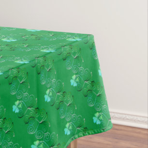 St. Patrick's Day Shamrock Curly Green Tablecloth