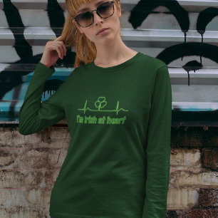 St Patrick's Day Shamrock EKG - I'm Irish At Heart T-Shirt