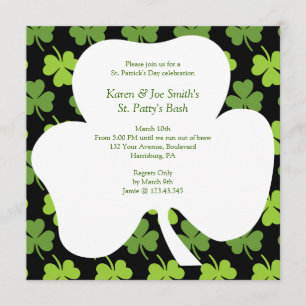 St. Patrick's Day Shamrock Festive Irish Cheers Invitation
