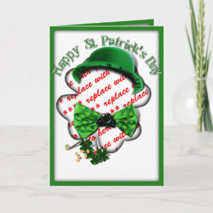 St Patrick's Day Shamrock Frame w/Adjustable Tie Card