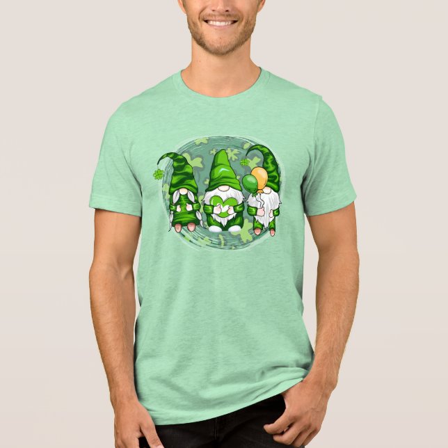 St. Patrick's Day Shamrock Gnomes-54989 Tri-Blend Shirt (Front)