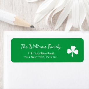 St. Patrick's Day Shamrock Green Return Address