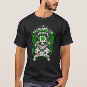 St Patricks Day Shamrock Guitar Rock N Roll Skull T-Shirt