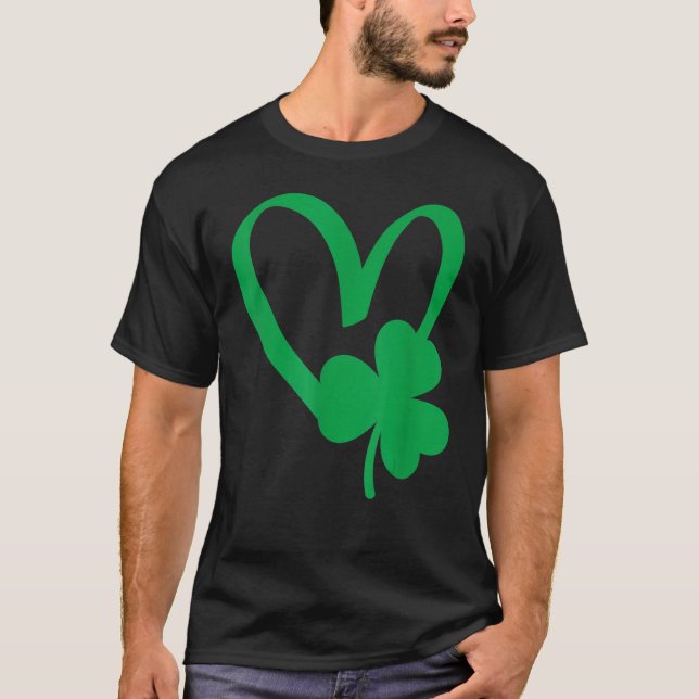 St Patrick's Day Shamrock Heart T-Shirt (Front)