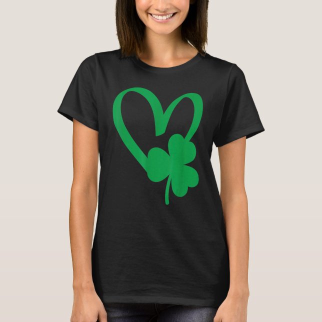 St Patrick's Day Shamrock Heart T-Shirt (Front)