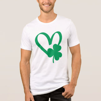 St Patrick's Day Shamrock Heart T-Shirt Tri-Blend Shirt