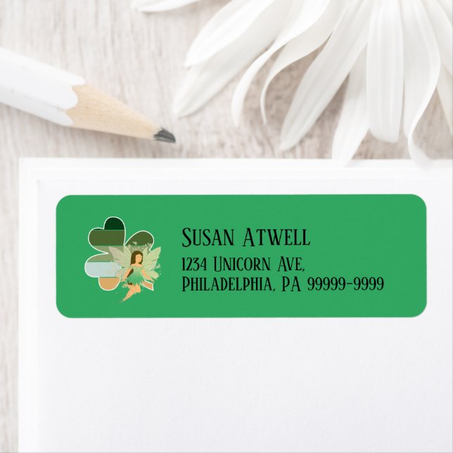 St. Patrick's Day Shamrock Irish Fairy Rtn Address (Insitu)